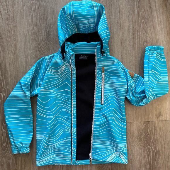 REIMA VANTTI SOFT SHELL FLEECE LINED JACKET KIDS SZ 9Y EU 134 RAIN SNOW - Picture 2 of 10